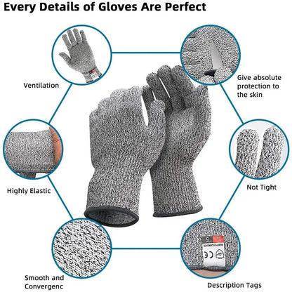 HPPE Level 5 Safety anti Cut Gloves High-Strength Industry Kitchen Gardening Anti-Scratch Anti-Cut Glass Cutting Multi-Purpose